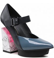 Czółenka United Nude niebieskie, czarne Arix Mary Jane Hi 1063871903 Vintage Blue