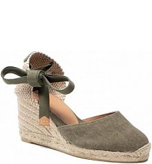 Espadryle na koturnie Castañer zielone