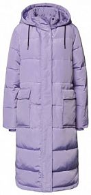 Płaszcz pikowany z odpinanym kapturem moves fioletowy damski