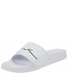 Klapki z napisem Karl Kani białe damskie