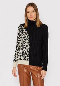 Golf Desigual czarny damski Solange 21WWJFBE  Regular Fit