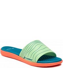 Klapki basenowe Rieker zielone damskie Splash II Slide Fem 83097 Pink/Blue/Green 25217
