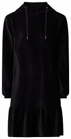 Sukienka z dzianiny dresowej z kapturem FREE/QUENT czarna EAN 125162