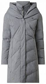 Płaszcz pikowany z kapturem model Natalka Ragwear szary damski
