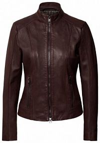 Kurtka skórzana z zamkiem błyskawicznym model Sabella BOSS Casualwear czerwona damska