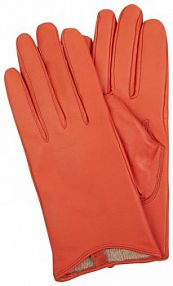 Rękawiczki ze skóry jagnięcej Gant pomarańczowe damskie
