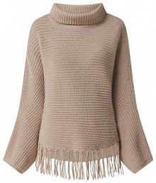 Ponczo z domieszką kaszmiru herzensangelegenheit beżowe