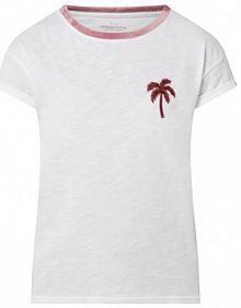 T-shirt z aplikacją model Avenue Seacoco banana moon biały damski EAN Avenue Seacoco