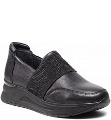 Półbuty na koturnie Lumberjack czarne Kaia SWB5202-001 Total Black CB003