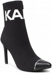 Botki na obcasie KARL LAGERFELD czarne
