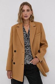 Płaszcz The Kooples  żółty damski  FMAN23015K