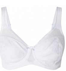 Biustonosz z fiszbinami z koronki i mikrowłókna model Nuance Lascana biały EAN EM-323-MIN