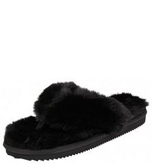 Kapcie ze sztucznego futra model Lala MICHAEL Michael Kors czarne damskie