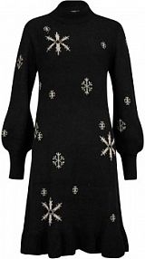 Sukienka dzianinowa w płatki śniegu  Bonprix