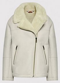 Kurtka skórzana Tommy Hilfiger beżowa damska 