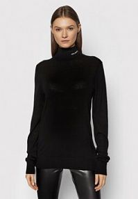 Golf KARL LAGERFELD czarny damski 216W2090  Regular Fit