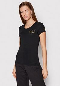 T-shirt EA7 Emporio Armani czarny damski 8NTT65 TJDQZ 1200  Slim Fit