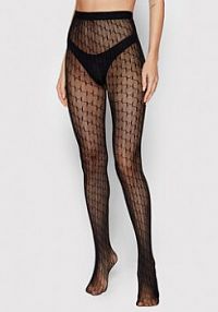 Rajstopy KARL LAGERFELD czarne Damskie Monogram 216W6004