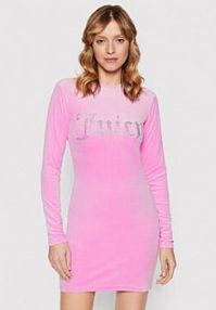 Sukienka codzienna Juicy Couture różowa Vivian JCWE221003  Slim Fit