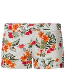 Szorty z elastycznym pasem model Tiwi Palmrose banana moon białe damskie EAN TIWI PALMROSE