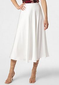 Spódnica  Kobiety Sztuczne włókno biała jednolity 40 Swing
