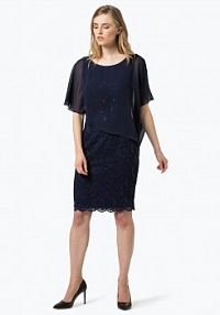 Sukienka wieczorowa Kobiety Koronka niebieska jednolity 38 Swing