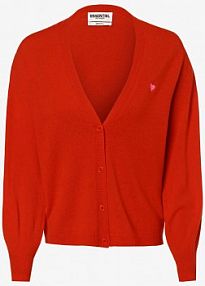 Kardigan  z mieszanki wełny merino i kaszmiru   Zalana pomarańczowy Essentiel Antwerp