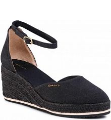 Espadryle na koturnie Gant czarne Wedgeville 20529391  Black G00