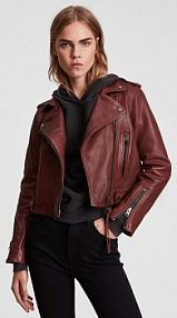 Kurtka AllSaints  bordowy damska  WL055V