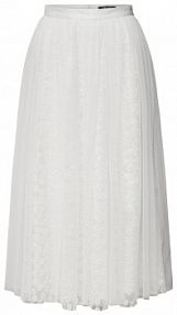 Spódnica midi z kwiatowym obszyciem Swing biała EAN 2AC00500