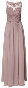 Sukienka wieczorowa z ozdobnymi kamieniami i kwiatowymi haftami Laona różowa EAN 24183-0929
