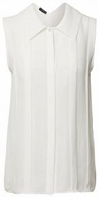 Top bluzkowy z zakładkami Emporio Armani biały damski EAN INC19T.I2306