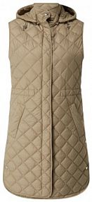 Długa kamizelka z odpinanym kapturem Windsor szara damska