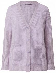 Kardigan z domieszką alpaki LUISA CERANO fioletowy