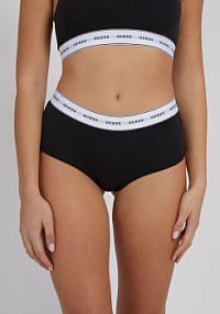 Bokserki z taśmą z logo  czarne Guess damskie