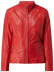 Kurtka skórzana z nitami Cabrini czerwona damska EAN 8523