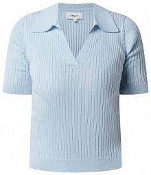 Koszulka polo krótka z dodatkiem wiskozy model Nimone Only niebieska damska EAN 15255862