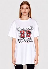 T-shirt Ermanno Firenze biały damski D40EL06  Regular Fit