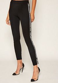 Legginsy KARL LAGERFELD czarne damskie Punto W Logo 205W1055  Slim Fit