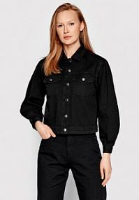 Kurtka jeansowe Sisley czarna damska Jeansowa 2ZN5LO002  Regular Fit