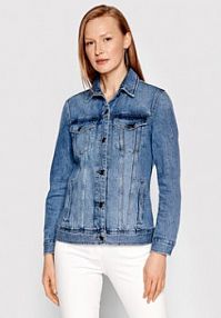 Kurtka jeansowe Sisley niebieska damska Jeansowa