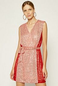 Sukienka wieczorowa Silvian Heach różowa Koktajlowa Konneh CVP20129VE  Regular Fit