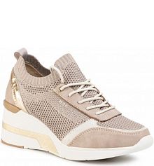 Półbuty na koturnie Mustang beżowe 1303-303-4  Beige