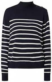 Sweter z ozdobnymi guzikami ECOALF niebieski damski EAN GAKNMUSKA6370WS22