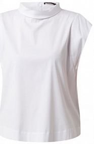 Top bluzkowy z dodatkiem streczu Windsor biały damski