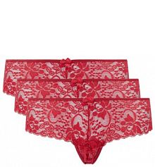 Figi hipster z koronki w zestawie 3 szt. Lascana czerwone EAN MD-25STN_ZA