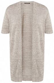 Kardigan z dodatkiem lnu LUISA CERANO beżowy