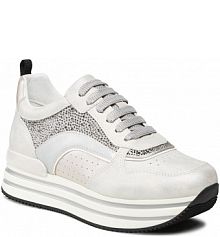 Półbuty na koturnie Lumberjack srebrne, białe Hilda SWA0312-003-O41 White/Silver M0167