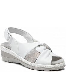 Sandały na obcasie Comfortabel białe