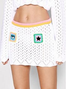 Spódnica mini Chiara Ferragni biała 72CBEM10  Regular Fit